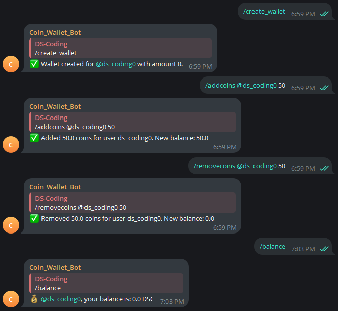 Coin Wallet Bot